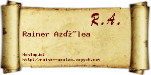 Rainer Azálea névjegykártya